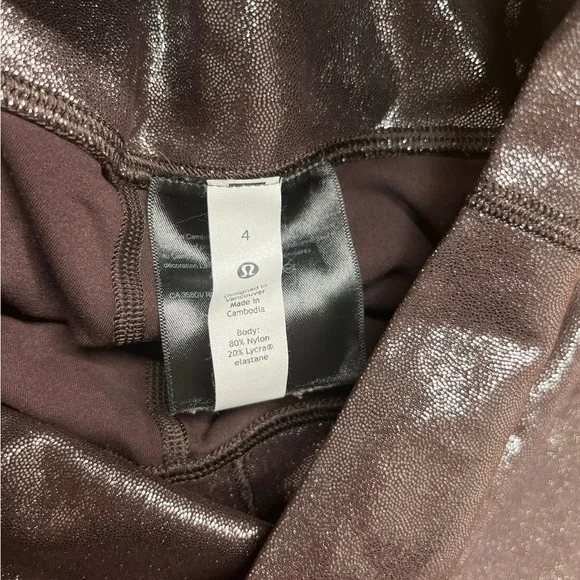 LULULEMON LEGGINGS WOMENS SIZE 4 ALIGN HIGH RISE ATHLETIC PANTS FOIL MAUVE - Picture 9 of 12